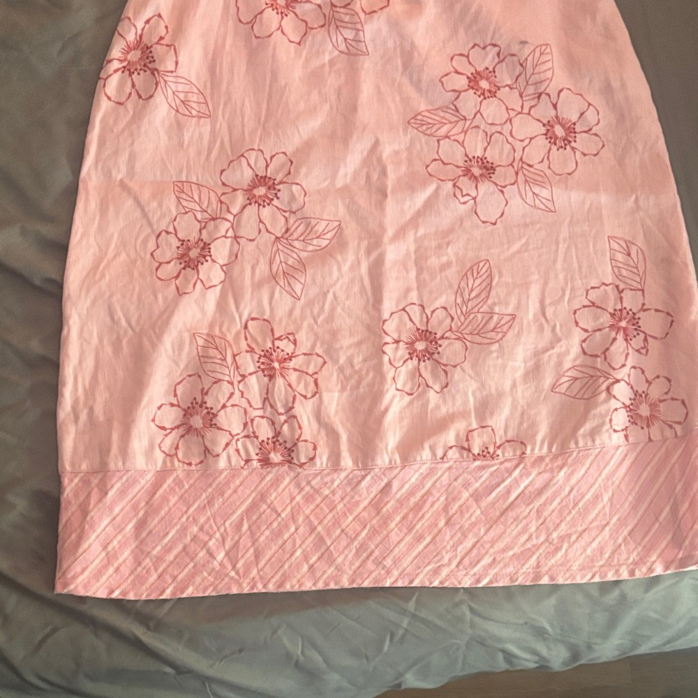 Eddie Bauer Light Pink Floral Midi Skirt